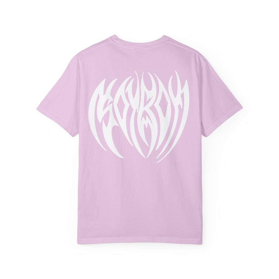 Tribal Heart Graphic T-shirt | Metal Style Chest and Back Print