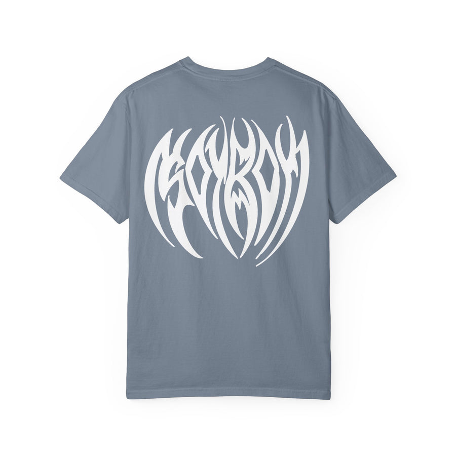 Tribal Heart Graphic T-shirt | Metal Style Chest and Back Print