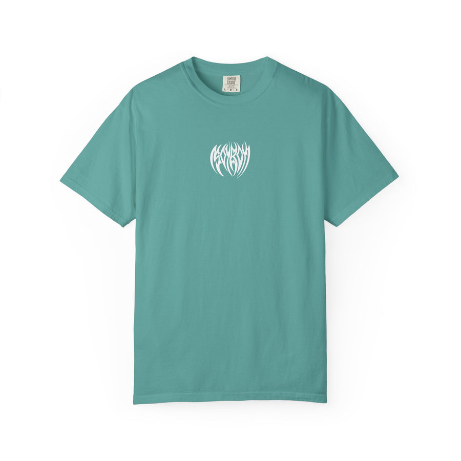 Tribal Heart Graphic T-shirt | Metal Style Chest and Back Print