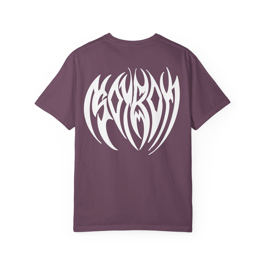 Tribal Heart Graphic T-shirt | Metal Style Chest and Back Print