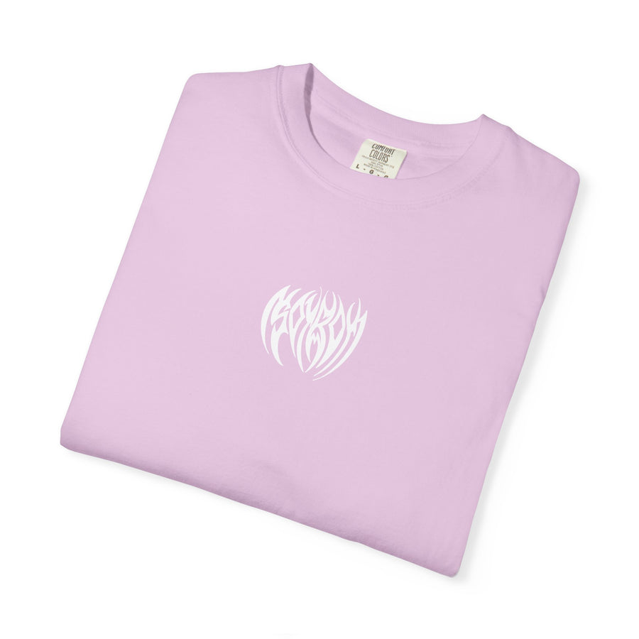 Tribal Heart Graphic T-shirt | Metal Style Chest and Back Print