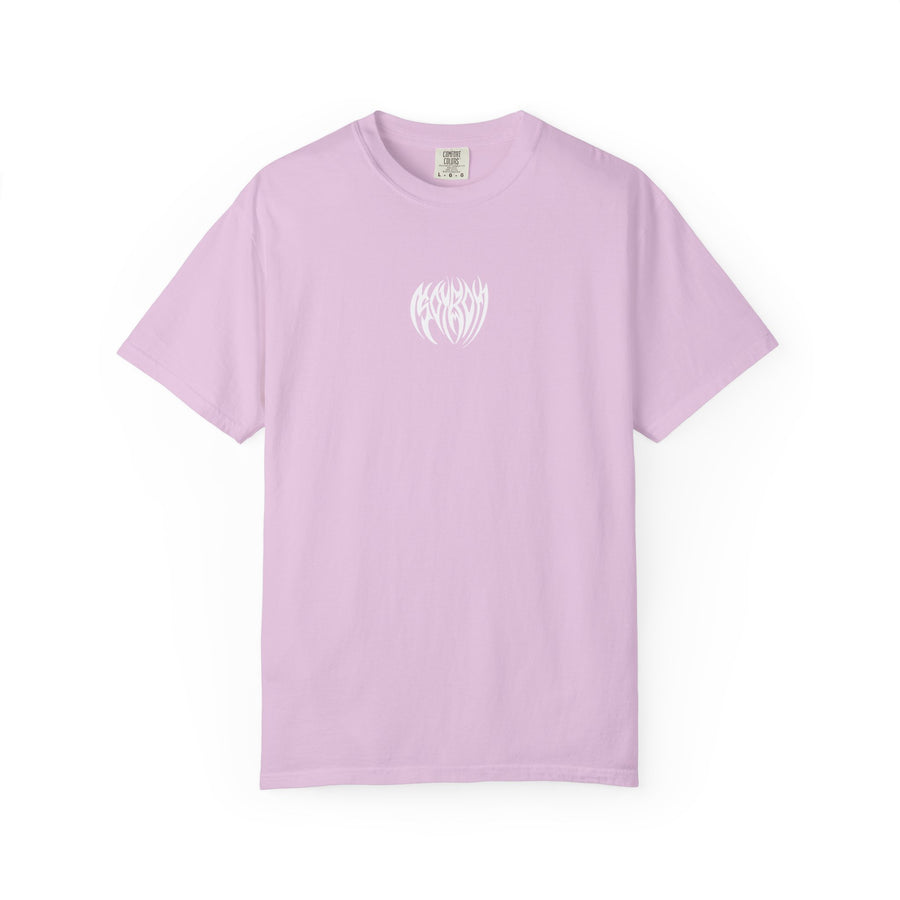 Tribal Heart Graphic T-shirt | Metal Style Chest and Back Print
