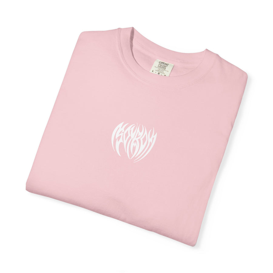 Tribal Heart Graphic T-shirt | Metal Style Chest and Back Print