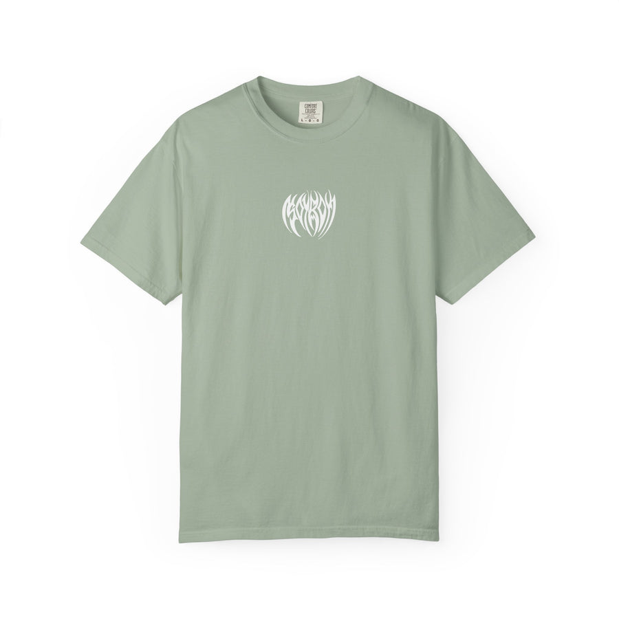 Tribal Heart Graphic T-shirt | Metal Style Chest and Back Print