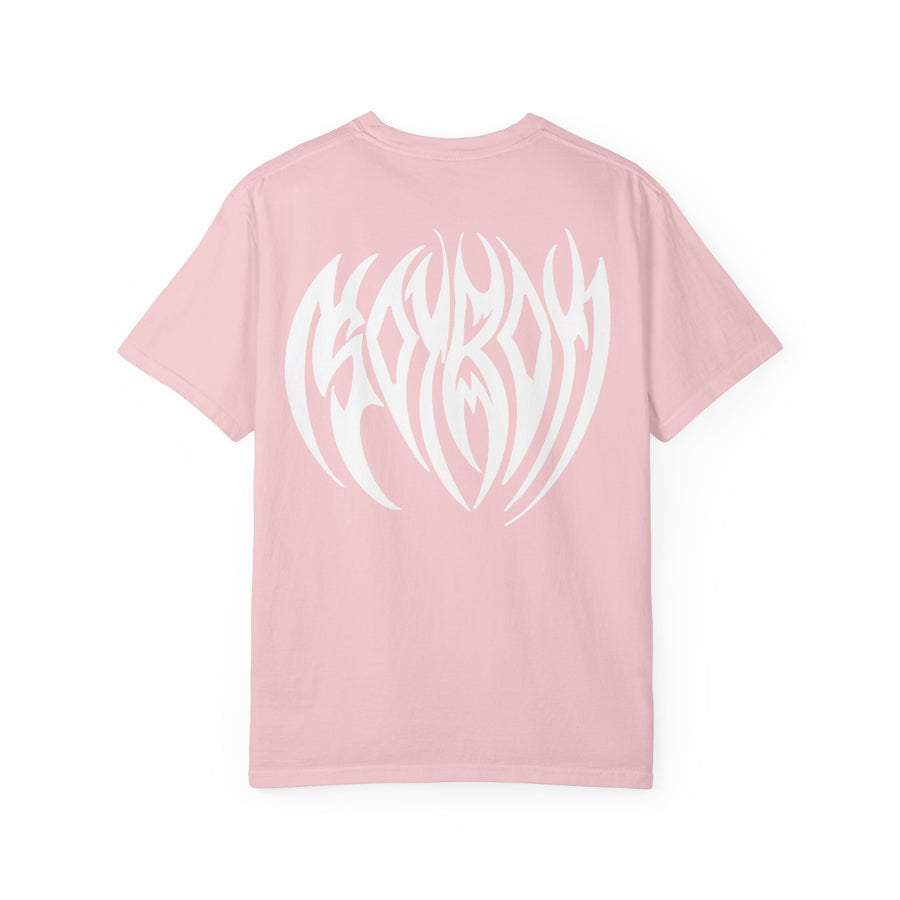 Tribal Heart Graphic T-shirt | Metal Style Chest and Back Print