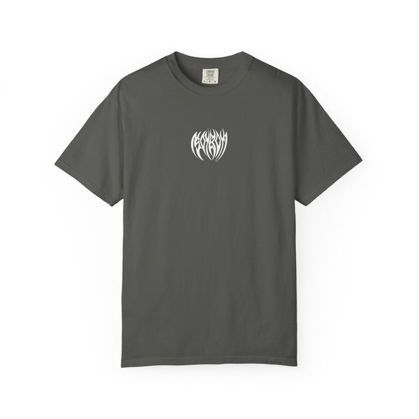 Tribal Heart Graphic T-shirt | Metal Style Chest and Back Print